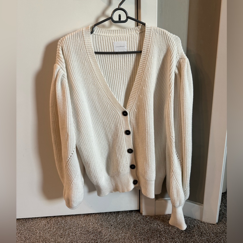 Sundays Cream Button-Up Cardigan